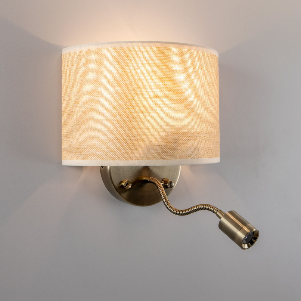 Citilux Декарт CL704306 Бра с бежевым абажуром и диммером