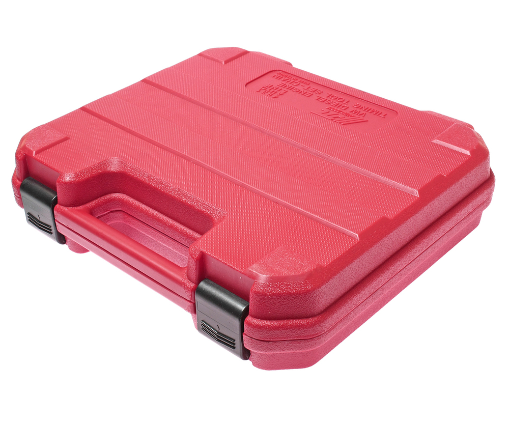 JTC-4931 - Набор инструментов для фиксации зубчатого колеса распредвала (VW Transporter,Touareg) JTC -  
  Предназначен для снятия и установки зубчатого колеса распредвала. Также может использоваться для фиксации коленвала.

 
  В комплект входят:
 

  
    Фиксатор распредвала - 2 шт.
    Приспособление для установки и регулировки шестерни распредвала - 2 шт.
    Приспособление для проворота коленвала - 1 шт.
    Фиксатор коленвала - 1 шт.
    Специальная головка - 1 шт. 
  

 
  Применение: Фольксваген (Volkswagen) T5 Touareg и Transporter 2,5 TDI PD, 4,9D/TDI.
  Тип двигателя: BAC, BLK, BPD, AXD, AXE, BLJ, BPC и AYH.
  Упаковка: прочный переносной кейс.
  Габаритные размеры: 350/290/70 мм. (Д/Ш/В) 
  Вес: 7770 гр.