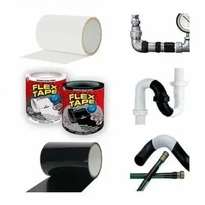 Сверхсильная клейкая водонепроницаемая лента, скотч для бассейнов и труб Flex Tape, белый