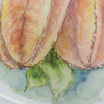 Картина акварельная авторская в паспарту 21х30 см на стену для интерьера "Карамбола"