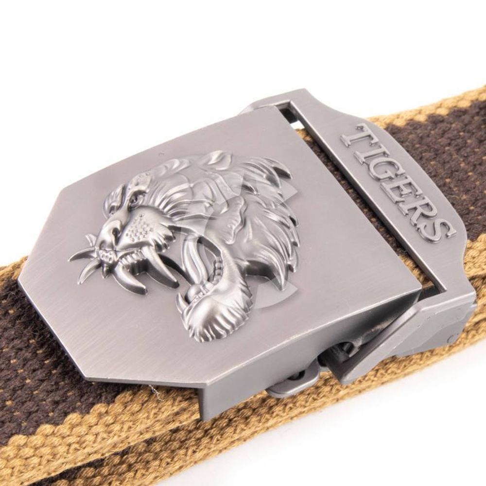 Ремень СЛЕДОПЫТ Тигр текстиль коричневый