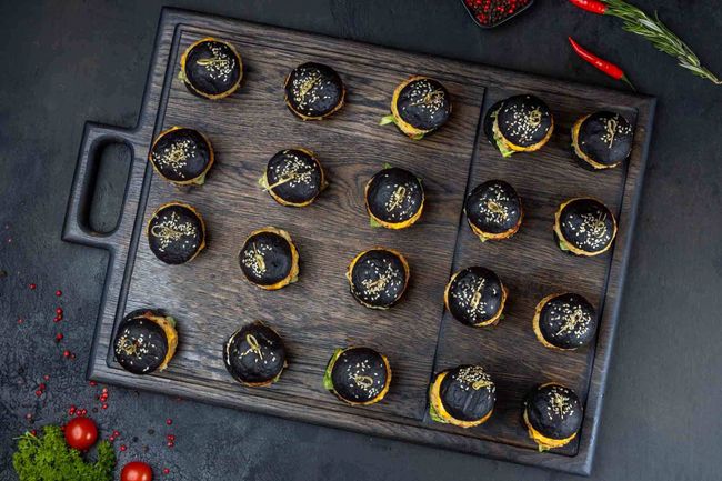 Мини-бургер с котлетой из креветок и трески, 20 шт.