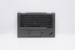 Верхняя панель с клавиатурой (топкейс) для ноутбука Lenovo ThinkPad X1 Yoga 5th Gen. раскладка - русская, с подсветкой, серая (5M10Z37118), оригинал