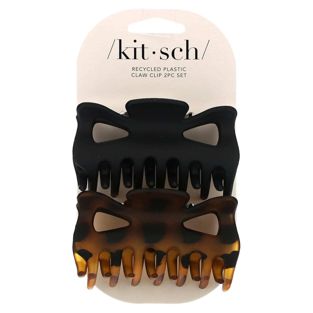 Kitsch, Зажимы для больших когтей, черный и Tort, набор из 2 предметов