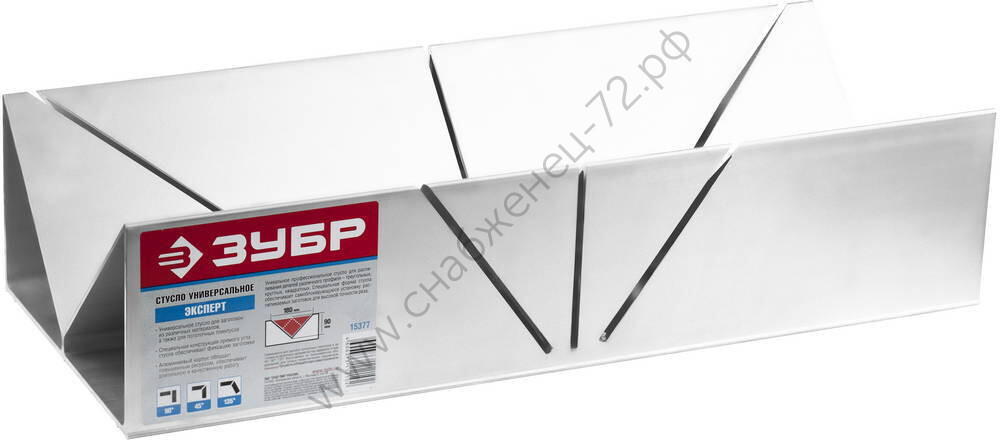 ЗУБР ПСА-132 132Х132 мм, Высокоточное алюминиевое стусло для больших потолочных плинтусов (15377)