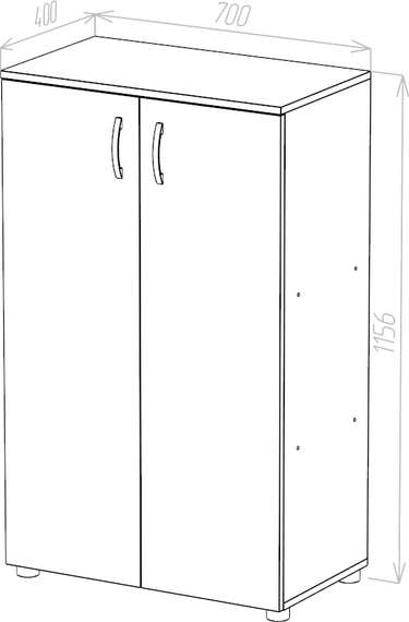 Стеллаж средний закрытый