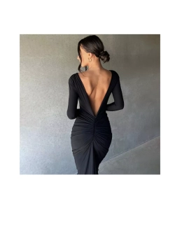 Платье вечернее макси с драпировкой