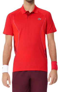 Мужское теннисное поло Lacoste Tennis x Novak Djokovic Ultra-Dry Polo - красный