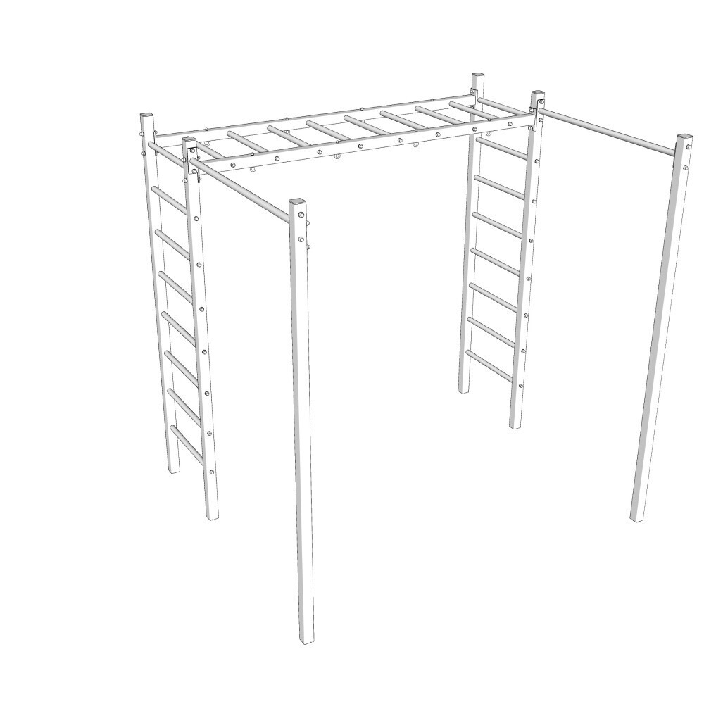 Монтаж уличной шведской стенки Sv Sport Рукоход (6 вертикальных столбов)