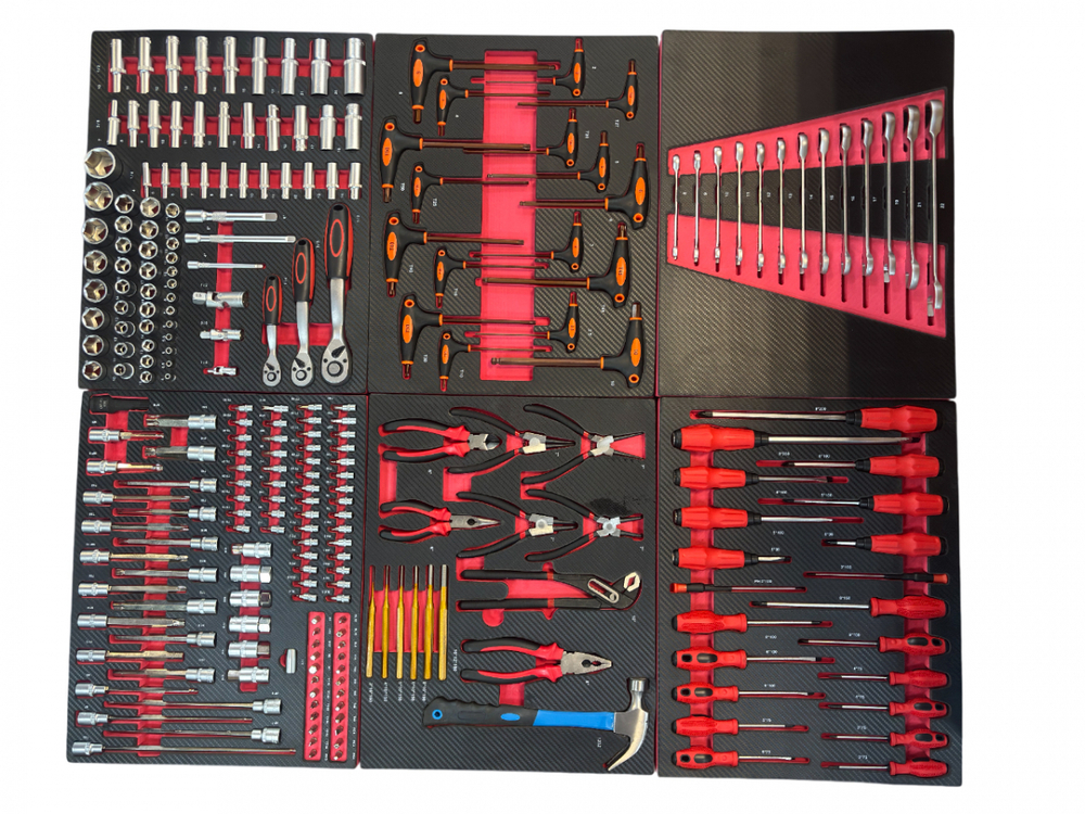 Инструментальная тележка с инструментом GW-8ST 248 BLUE SET (Great Wolf, 248поз), 8 ящиков, увеличенные колеса с тормозом, ЦЗ, усиленная