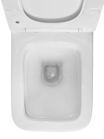 Унитаз-моноблок AZARIO STOUN 405х750х780 напольный, безободковый, в комплекте с сиденьем дюропласт микролифт, белый (AZ-1109)