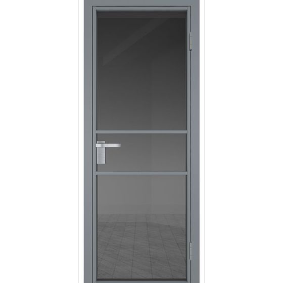 Межкомнатная дверь алюминиевая Profil Doors 2AG серебро остеклённая