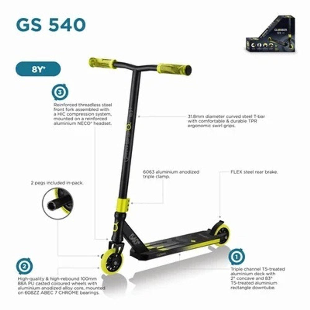 Самокат Globber GS 540 желтый