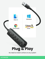 USB-хаб Ugreen CM416-10915 Black (10915)