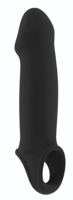 Чёрная насадка с подхватом Stretchy Penis Extension No.33 (Цвет: черный)