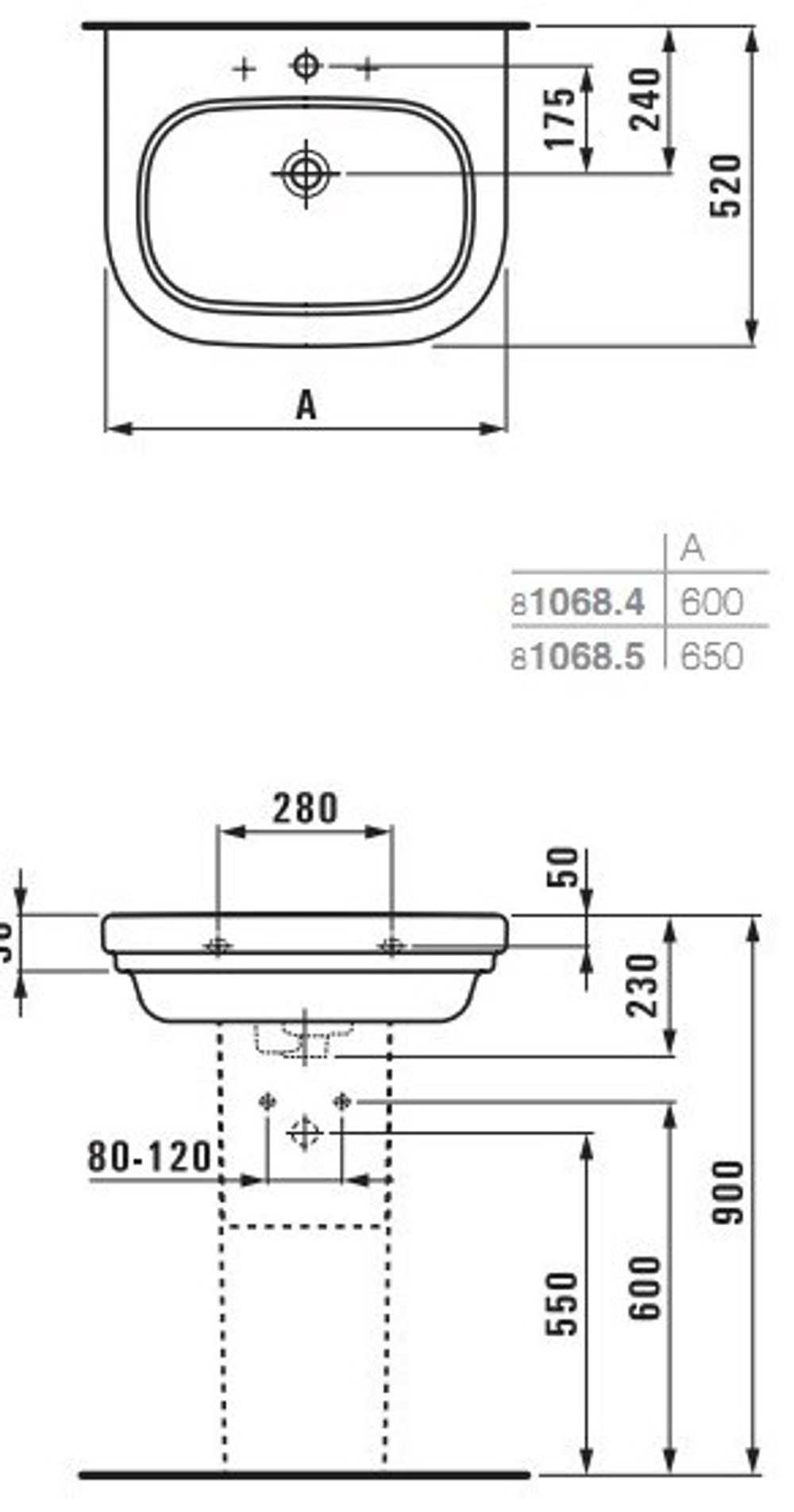 8106840001041 Раковина LB3 CLASSIC 60,бел