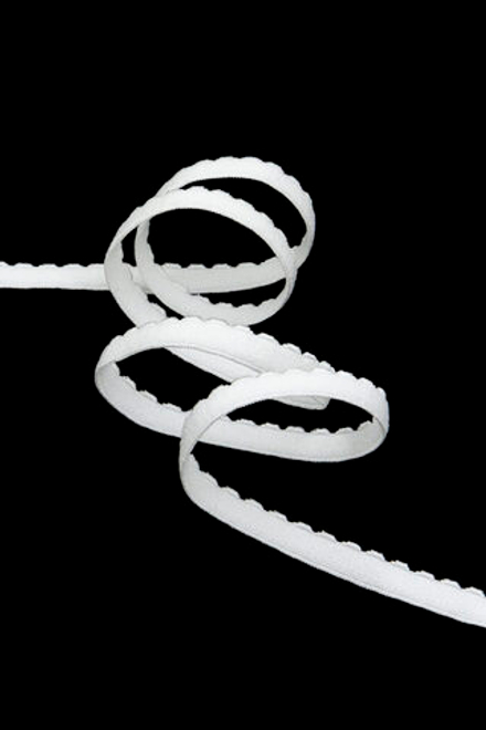 Резинка бельевая ажурная белый ширина 8 мм с учётом фестона Lauma (Латвия)