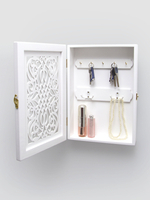 Ключница настенная "Прованс" 34*24*7см, из массива дерева с резной дверцей