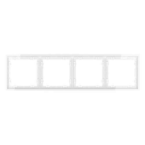 Рамка пластиковая VOLTUM S70 на 4 поста, (белый глянцевый)