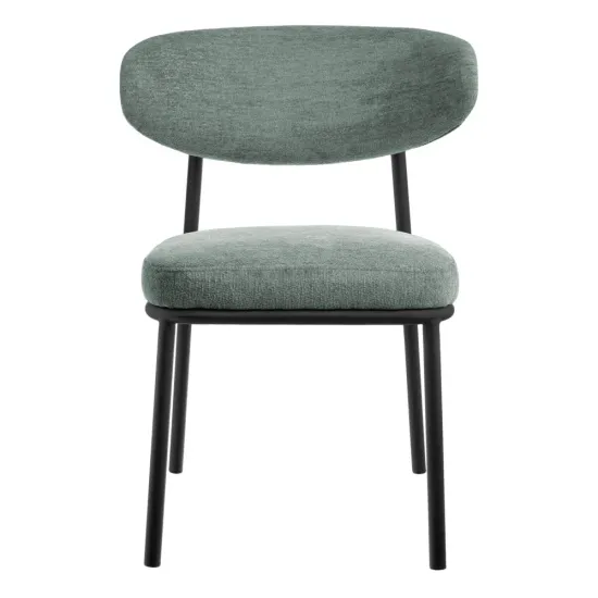 Стул Lucas 2 шалфей шенилл с чёрными ножками