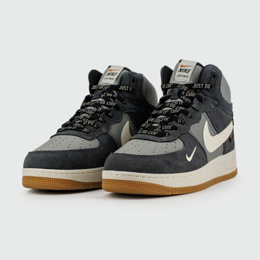 Кроссовки Nike Air Force 1 Mid Blue / L.Grey with Fur