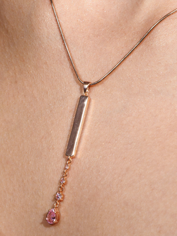 Подвес из серебра со вставками из розовых фианитов