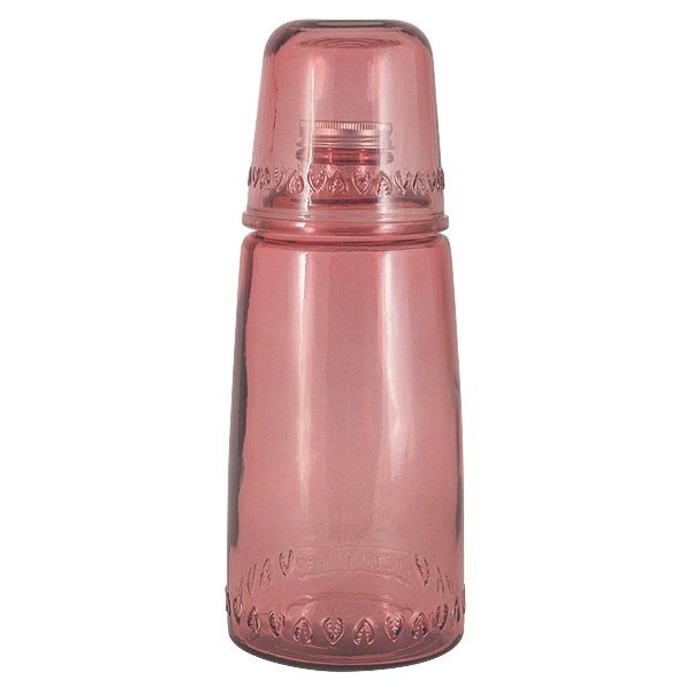 Бутылка для воды 1000 мл, со стаканом 220 мл, Natural Water, розовые