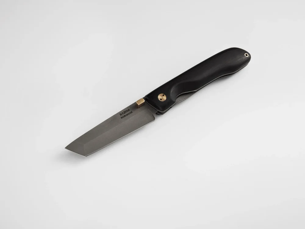 Складной нож "Нокс", сталь Х12МФ, рукоять черный мореный граб