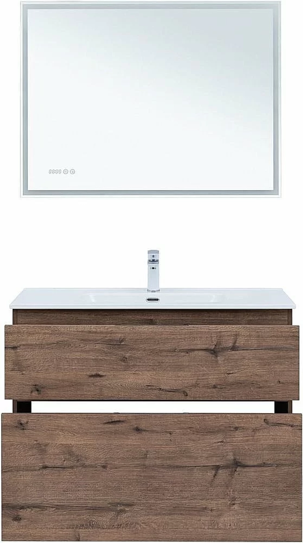 Тумба с раковиной Aquanet Алвита new 100 344130+330426 дуб веллингтон табак