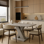 Раздвижной кухонный стол Флоренция 136 80 75 см обеденный стол прямоугольный, современный дизайн, цвет Цемент/Титан