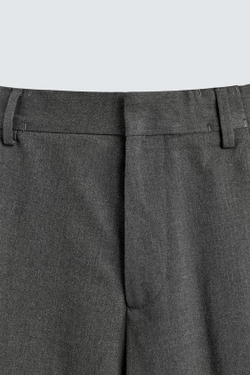 ZARA БРЮКИ WIDE FIT СО СКЛАДКАМИ, СЕРЫЙ