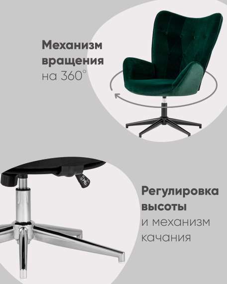 Кресло Филадельфия велюр черный