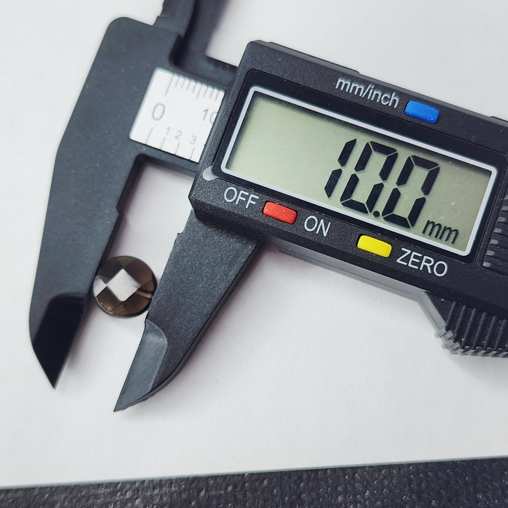 Дымчатый кварц (раухтопаз), монетка огранка, 10мм, штучно