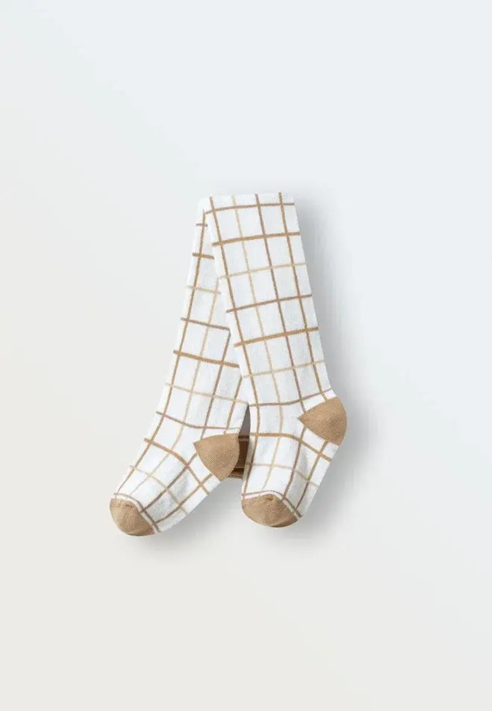 Колготки simple "Клетка" (шоколад+бронза+лен)