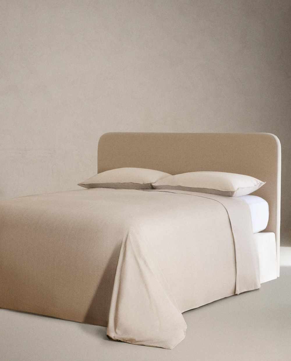 Zara Home - Полосатая простыня, бежевый, 270x280 см