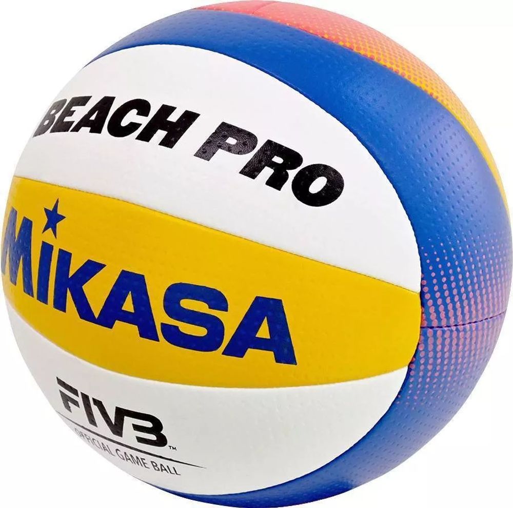 Мяч вол. пляжн. MIKASA BV550C, р.5, FIVB Approved, синт.кожа, маш.сшивка, бело-син-жел