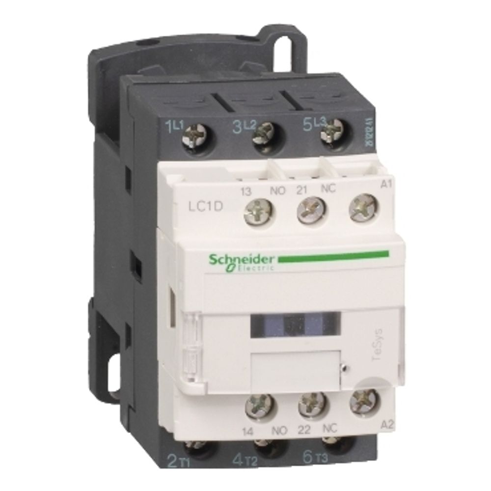 Контактор Schneider Electric LC1D40BD, 40А, 3 полюса, доп контакт 1НО+1НЗ, катушка 24DC