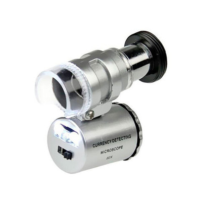 Микроскоп Kromatech 60x мини, с подсветкой (2 LED) и ультрафиолетом (9882)