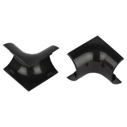 Внутренний угол ЭРА IC-KK-30-13-GR для полукруглого кабель-канала графит 30х13мм 2шт/комплект | Кабель-канал полукруглый