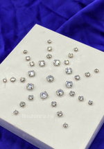 Пришивные стразы круглые серебро