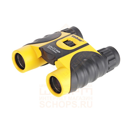 Бинокль Veber 10x25 WP водозащищенный, Black/Yellow