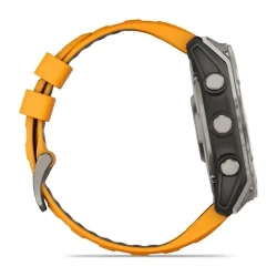 Умные часы Garmin Fenix 8 47mm, Sapphire, Titanium with Spark Orange/Graphite Silicone Band
