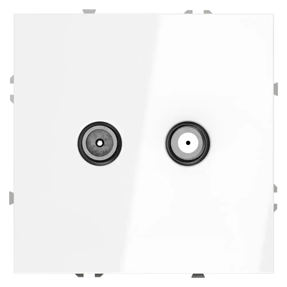 Розетка телевизионная встраиваемая VOLTUM S70 оконечная TV+SAT, (белый глянцевый)