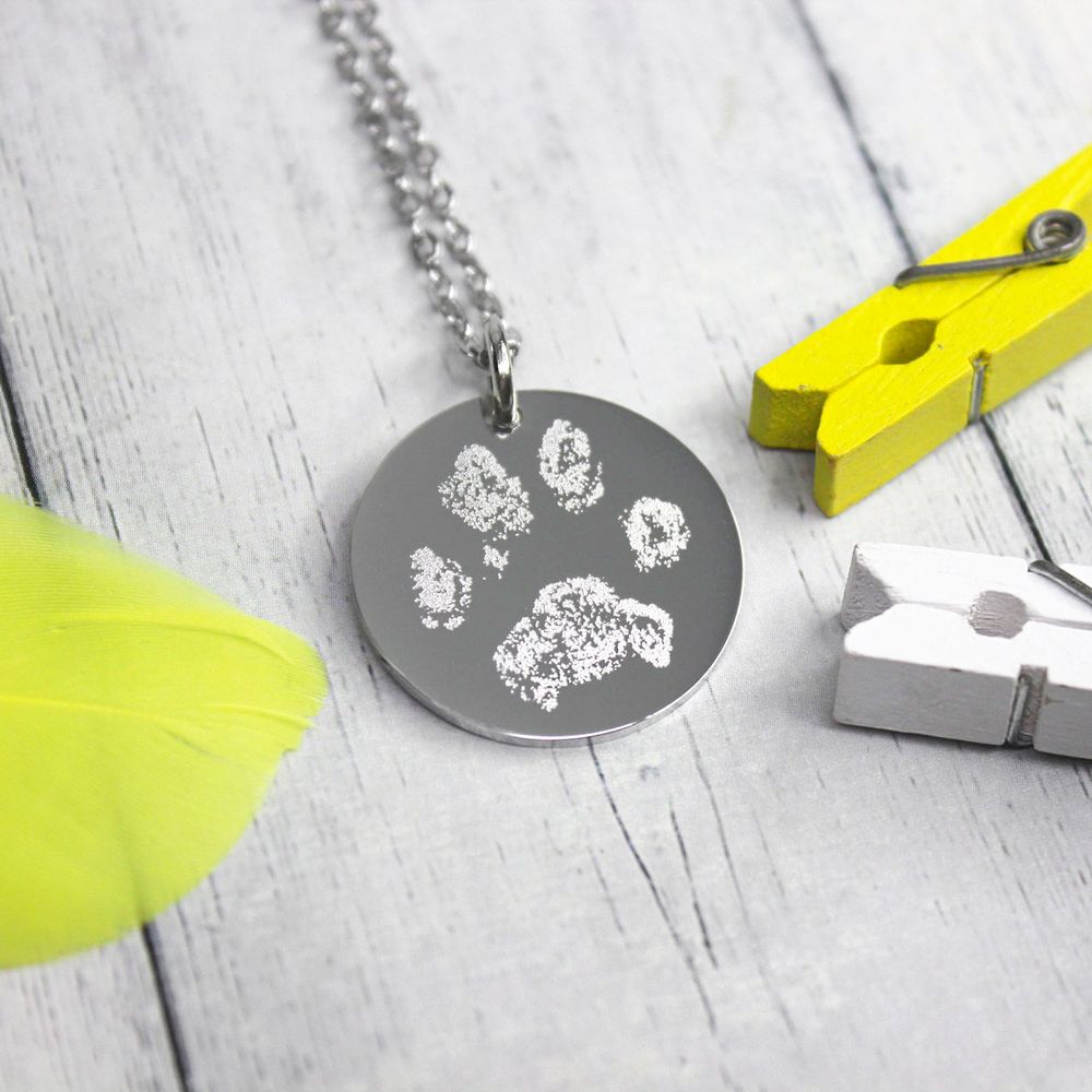 Кулон подвеска с отпечатком лапки питомца на заказ
