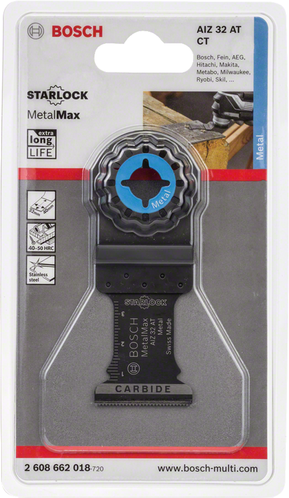Погружное полотно BOSCH Carbide AIZ 32 AT Metal 2608662018