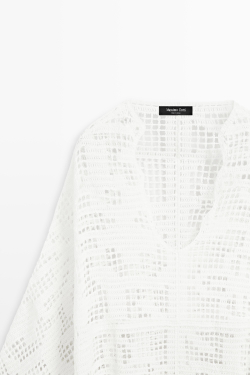Massimo Dutti Кейп из кружева кроше, белый