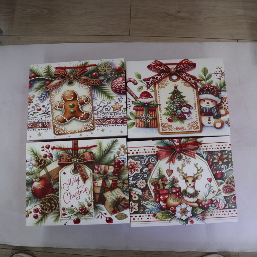 GAEM Пакет подарочный (бумага 210г/м2, блок 12шт), L31 W12 H42 см, 4в.