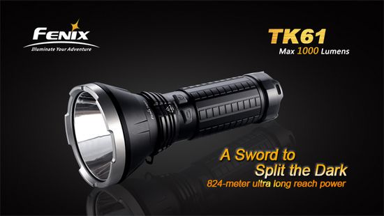 Дальнобойный мощный фонарь Fenix TK61, 1000 люмен