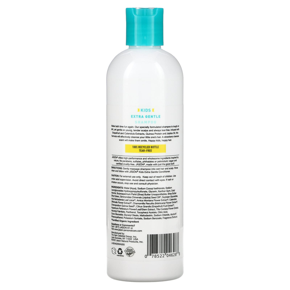 Jason Natural, Детский экстра нежный шампунь без слез, клубника и банан, 355 мл (12 жидк. унц.)