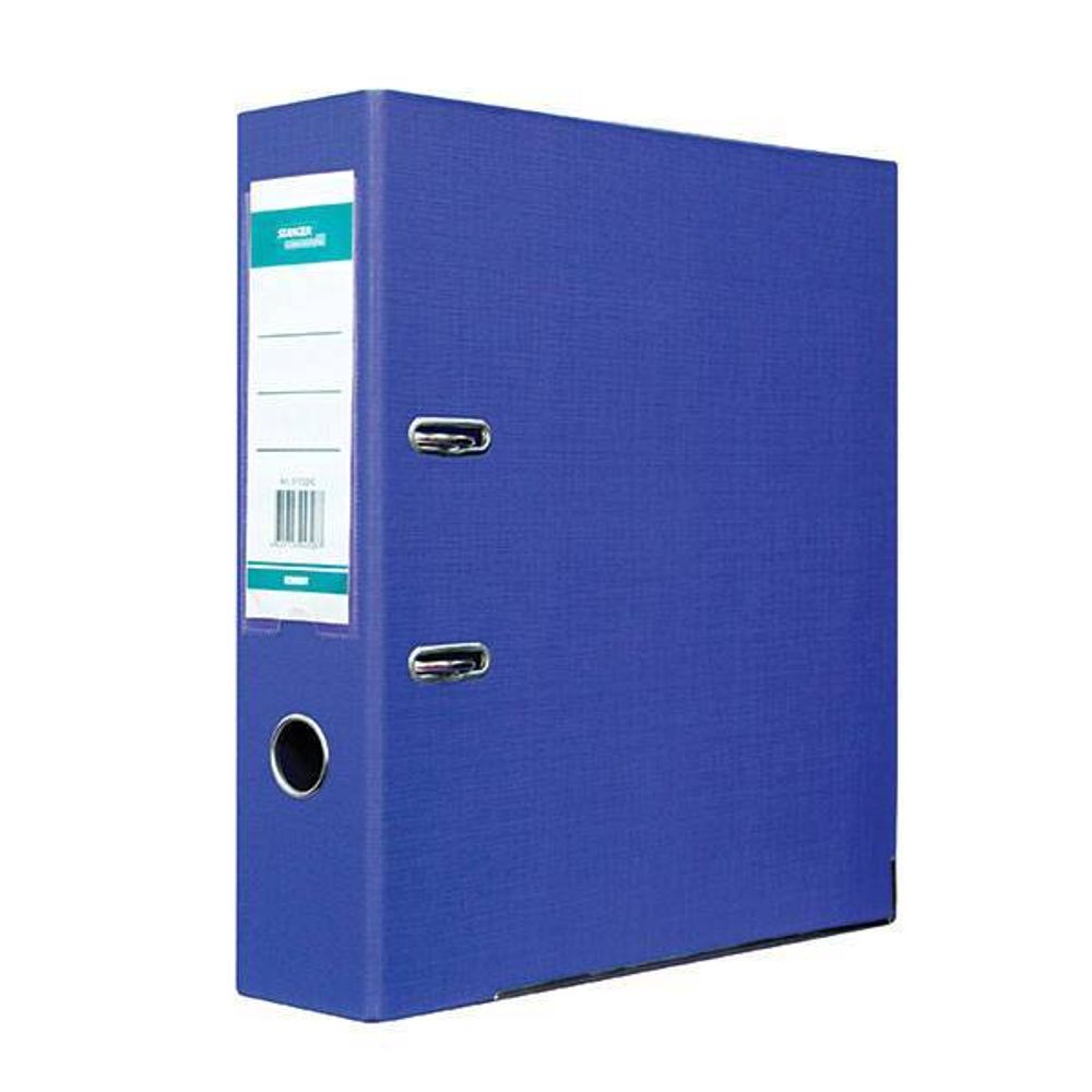 Папка-регистратор STANGER 75 мм двухстор.PVC синий метал.окант. съемн. мех. карман д/маркир.этикет.